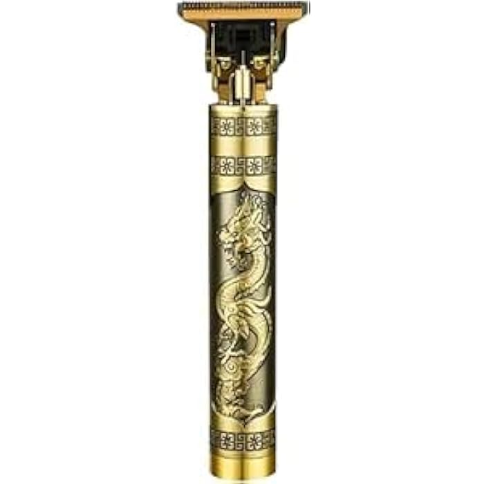 Professional Hair Clipper Trimmer, Gold Dragon Design, USB Rechargeable, Zero Gap Cordless T-Blade, Men's Grooming - Image 1